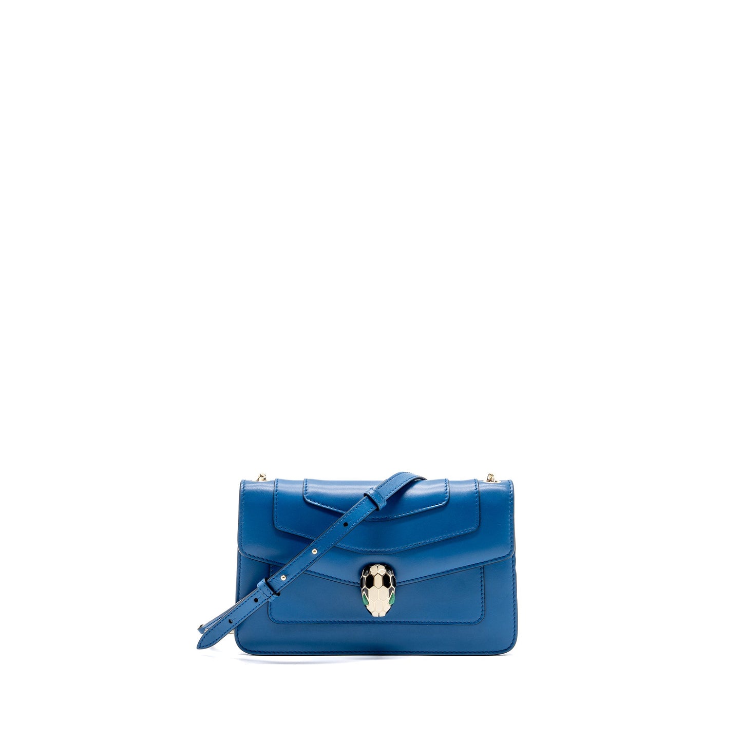 Bvlgari serpenti forever flap chain bag calfskin blue LGHW