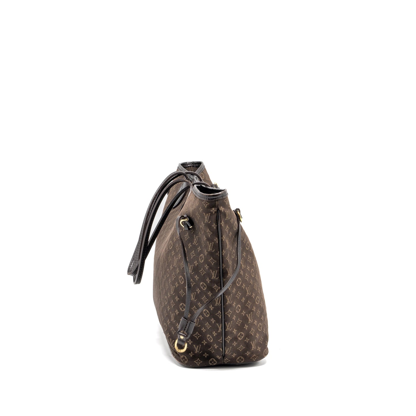 Louis Vuitton vintage neverfull MM fabric dark brown GHW