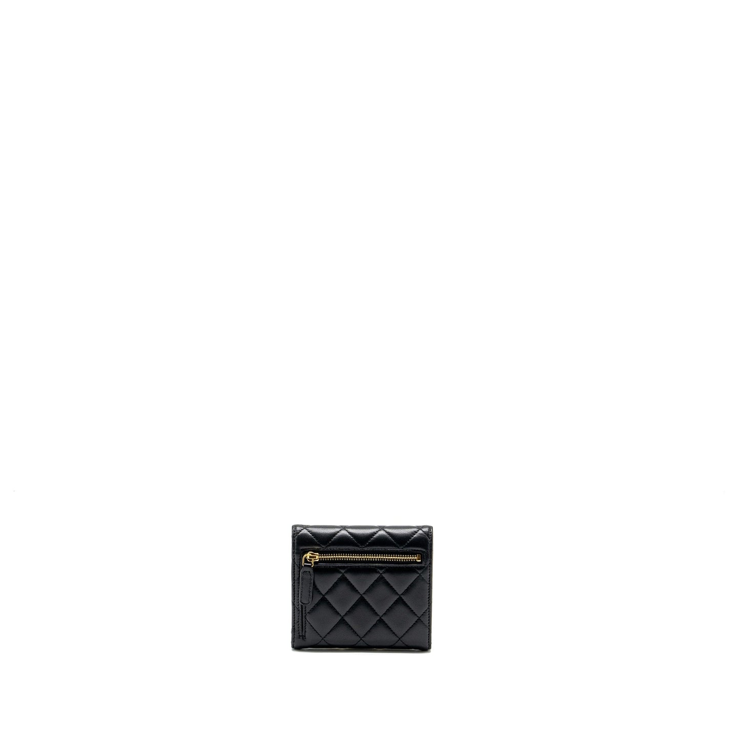 Chanel Classic Compact Wallet Lambskin Black GHW
