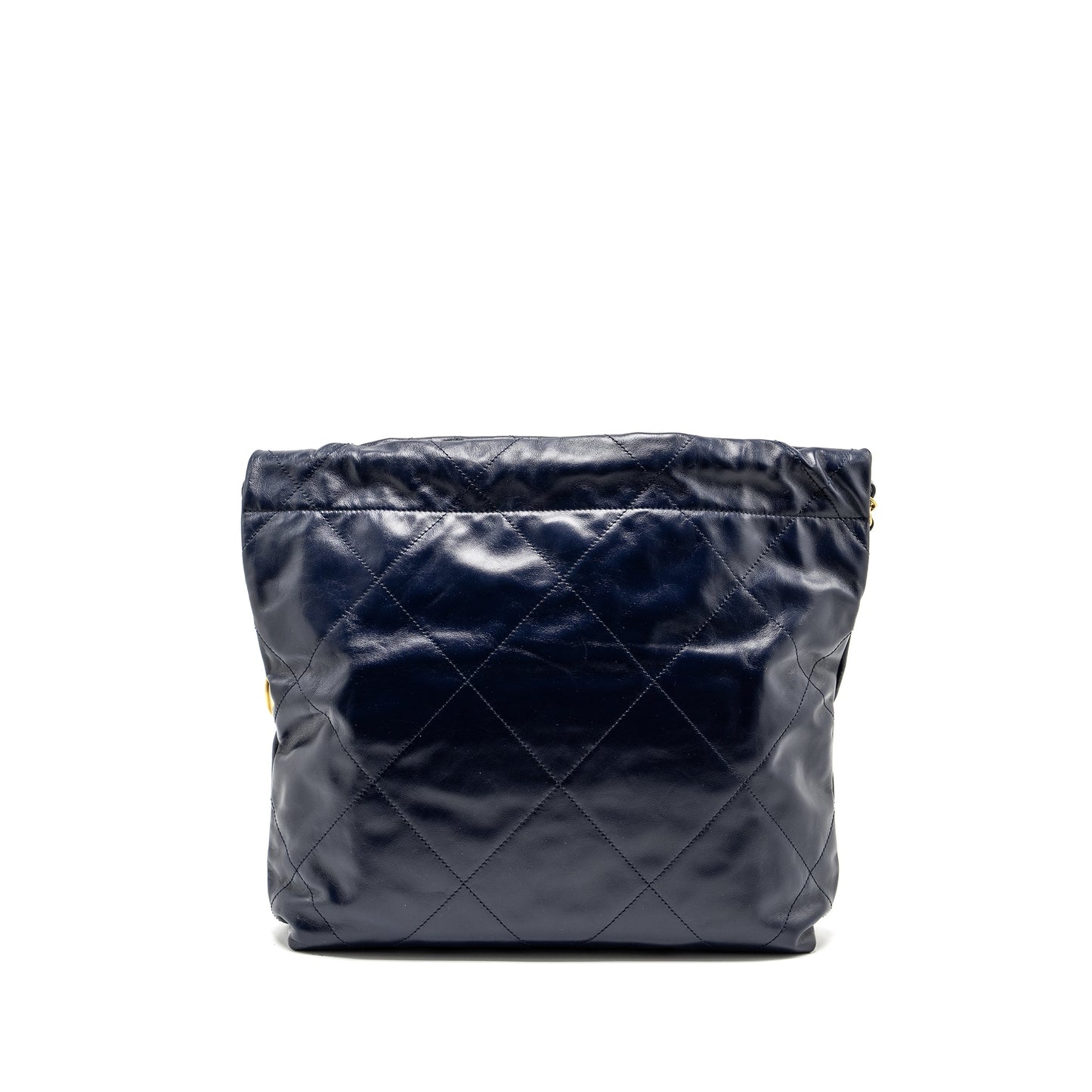 Chanel Small 22 bag calfskin dark blue GHW (microchip)