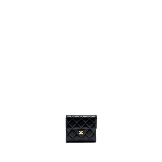 Chanel Classic Compact Wallet Lambskin Black GHW