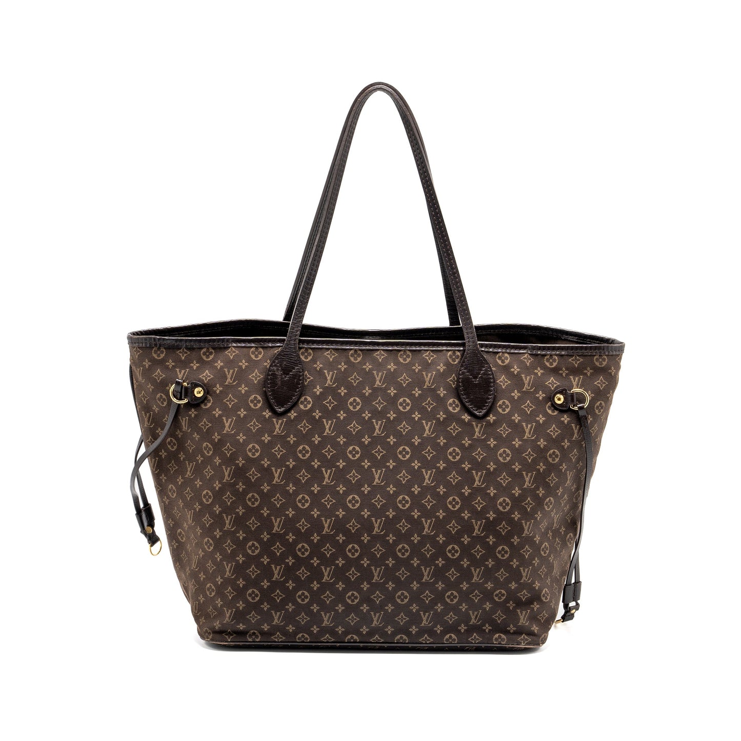 Louis Vuitton vintage neverfull MM fabric dark brown GHW