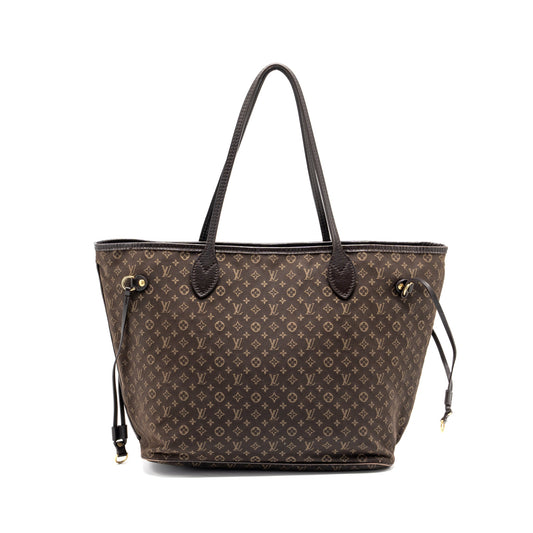 Louis Vuitton vintage neverfull MM fabric dark brown GHW