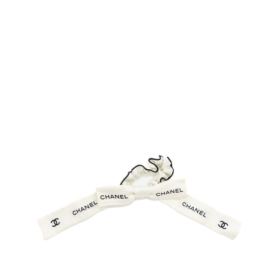 Chanel 23p Hair tie Silk Twill Black/White