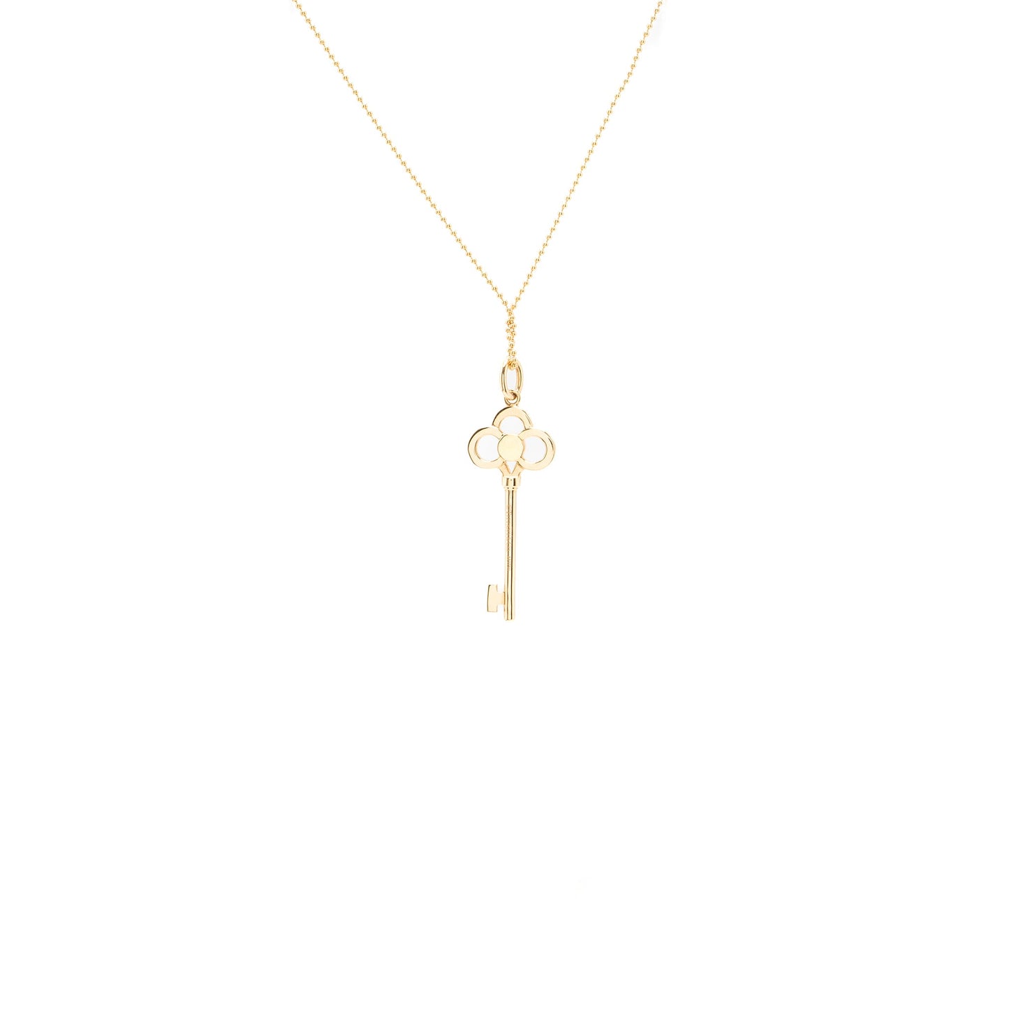 Tiffany Crown Key Pendant with 20 Inch Chain Rose Gold Diamonds