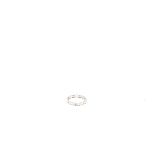 Cartier Size 55 Panthere Link Wedding Band 18K White Gold
