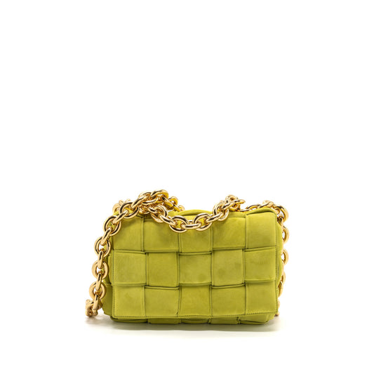 Bottega Veneta Chain Cassette Suede Light Green GHW