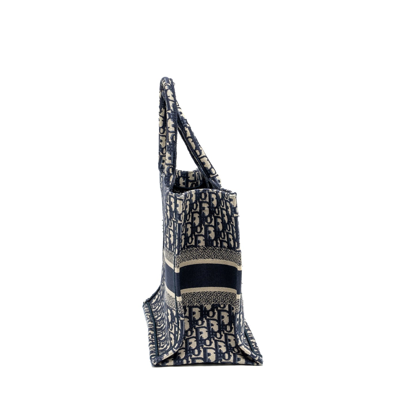 DIOR Medium Book Tote Blue Dior Oblique Embroidery