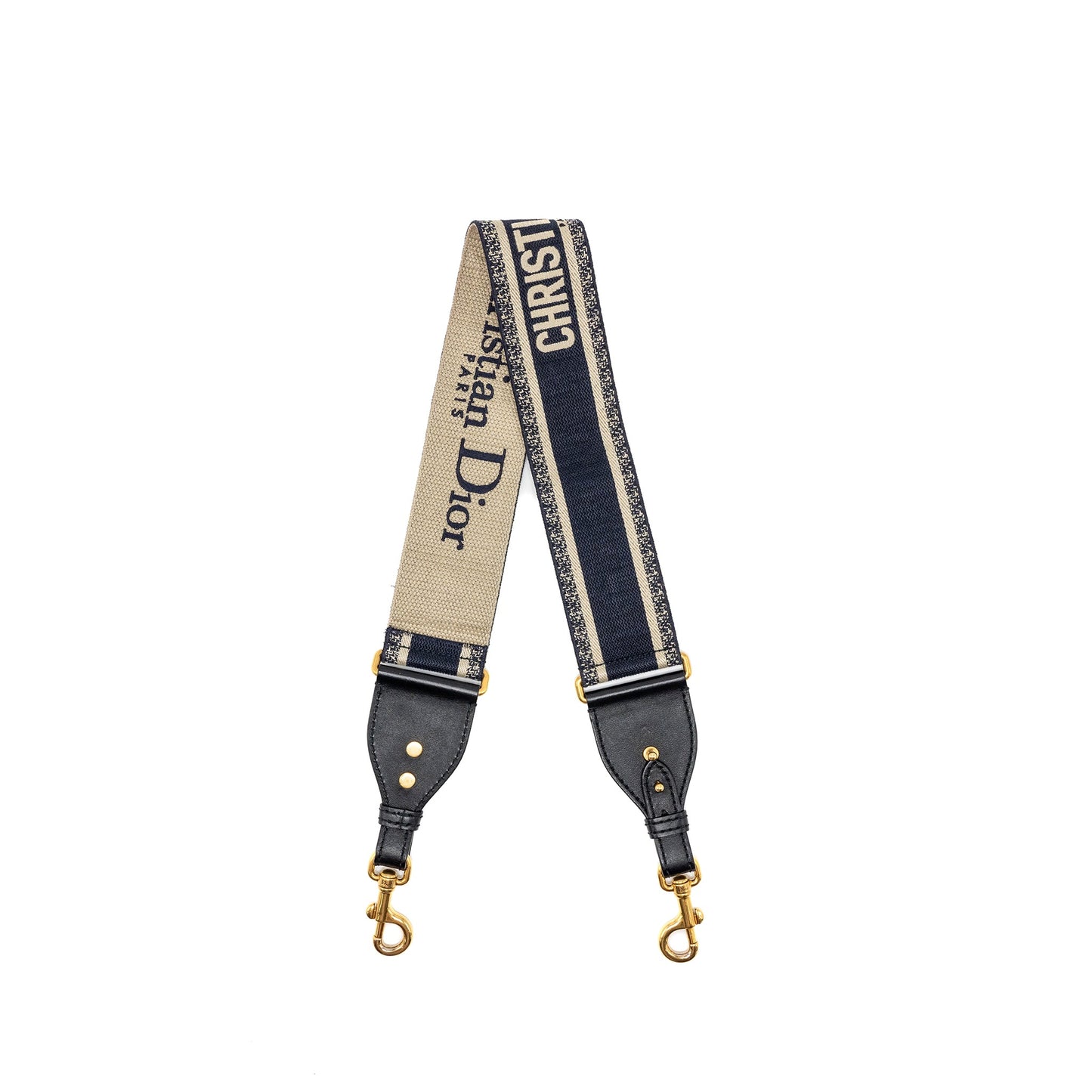 DIOR Shoulder Strap Oblique Canvas Black/Navy GHW