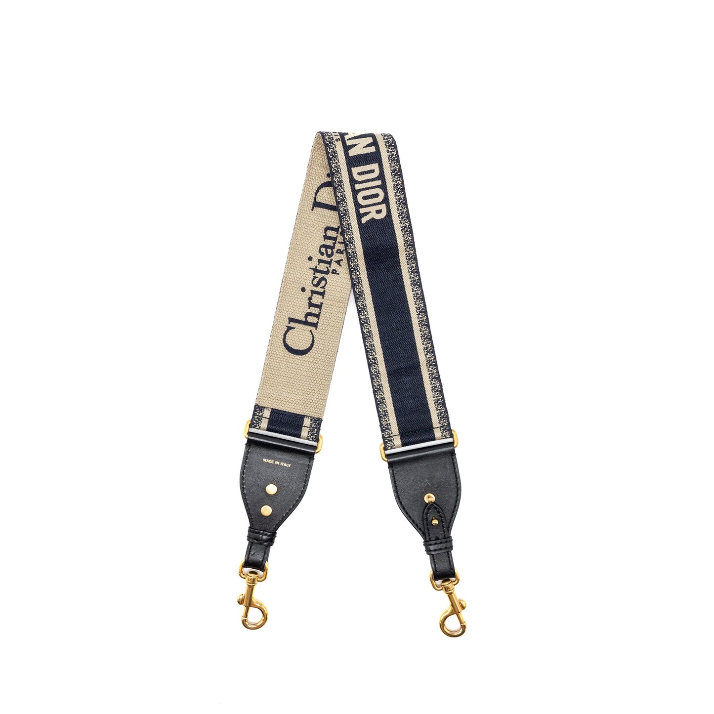 DIOR Shoulder Strap Oblique Canvas Black/Navy GHW