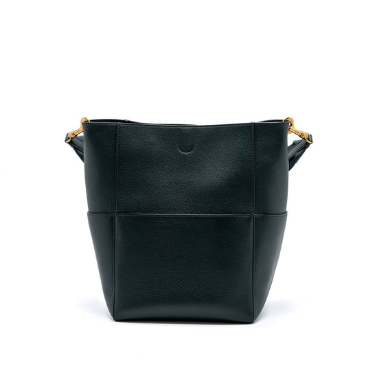 Celine Sangle bucket bag calfskin dark green GHW