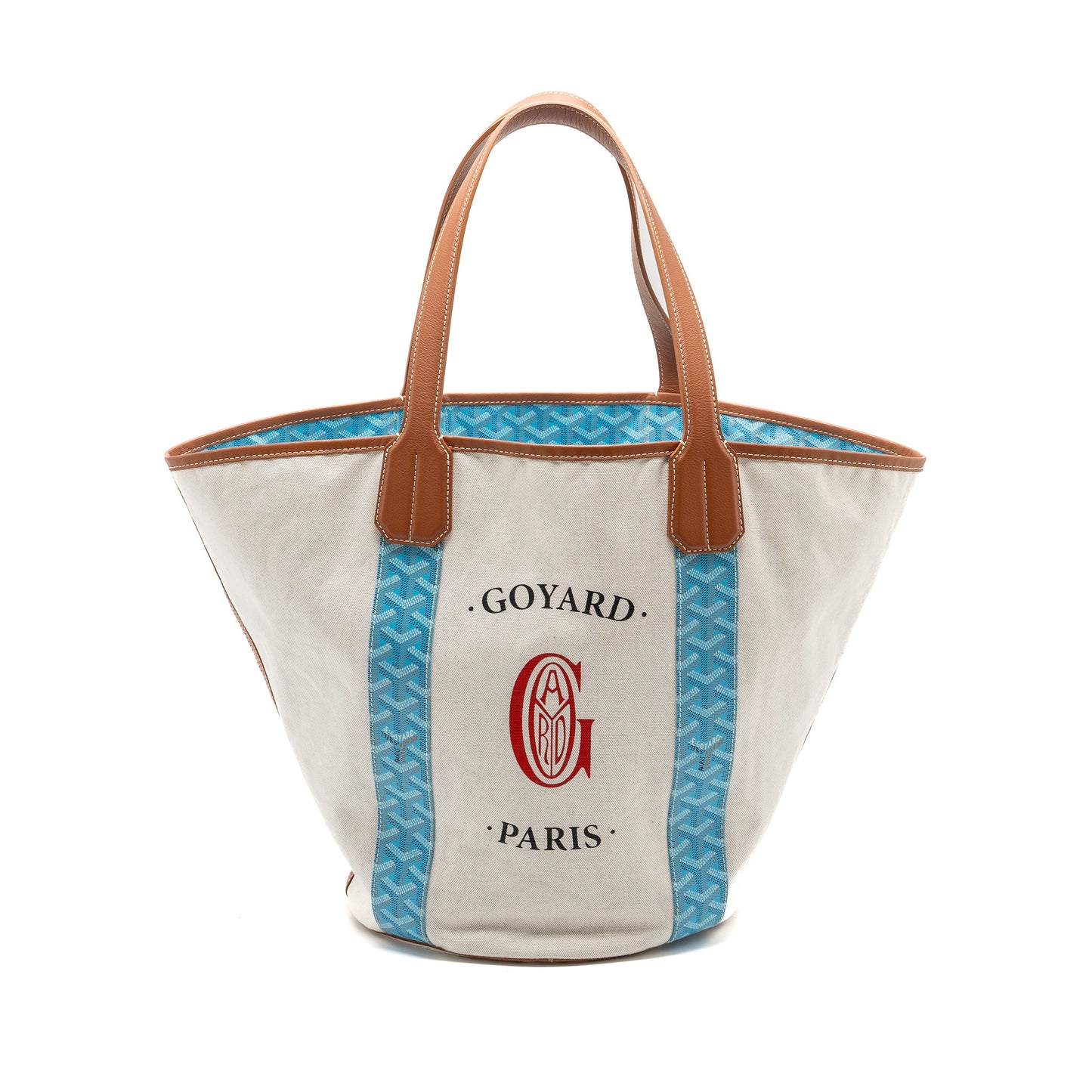 Goyard Belharra Biarritz Goyardline Canvas Light Blue Reversible Tote