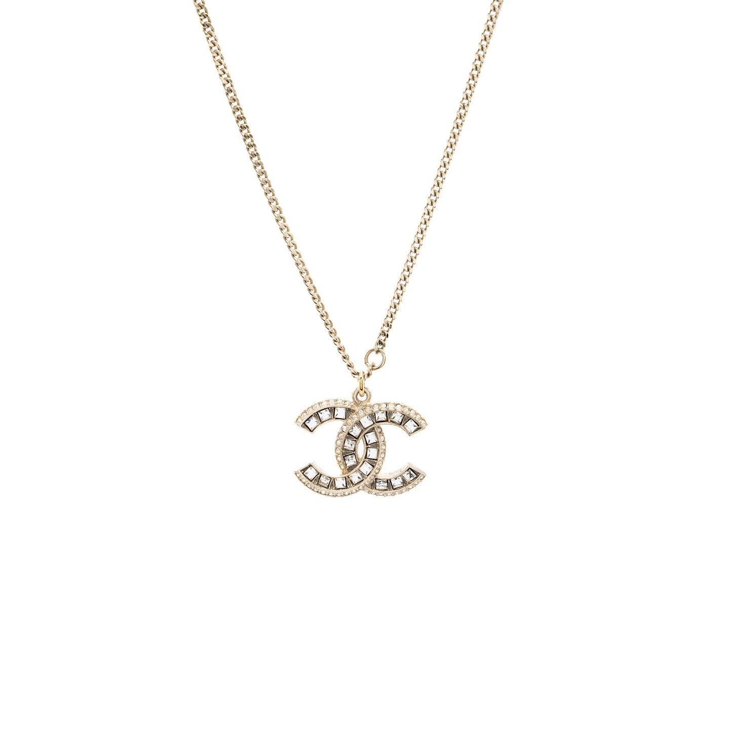 Chanel Classic CC Logo Pendant Crystal LGHW