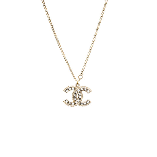 Chanel Classic CC Logo Pendant Crystal LGHW