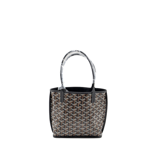 Goyard Anjou Mini Tote Bag Goyardine Canvas/Calfskin Black SHW