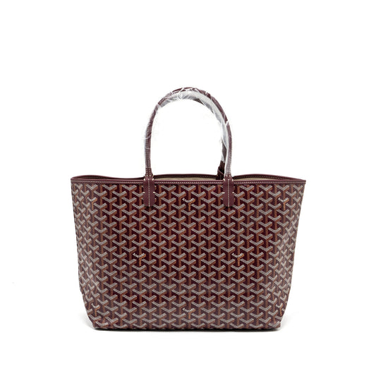 Goyard Saint Louis PM Tote Bag Goyardline Canvas/Calfskin Burgundy SHW