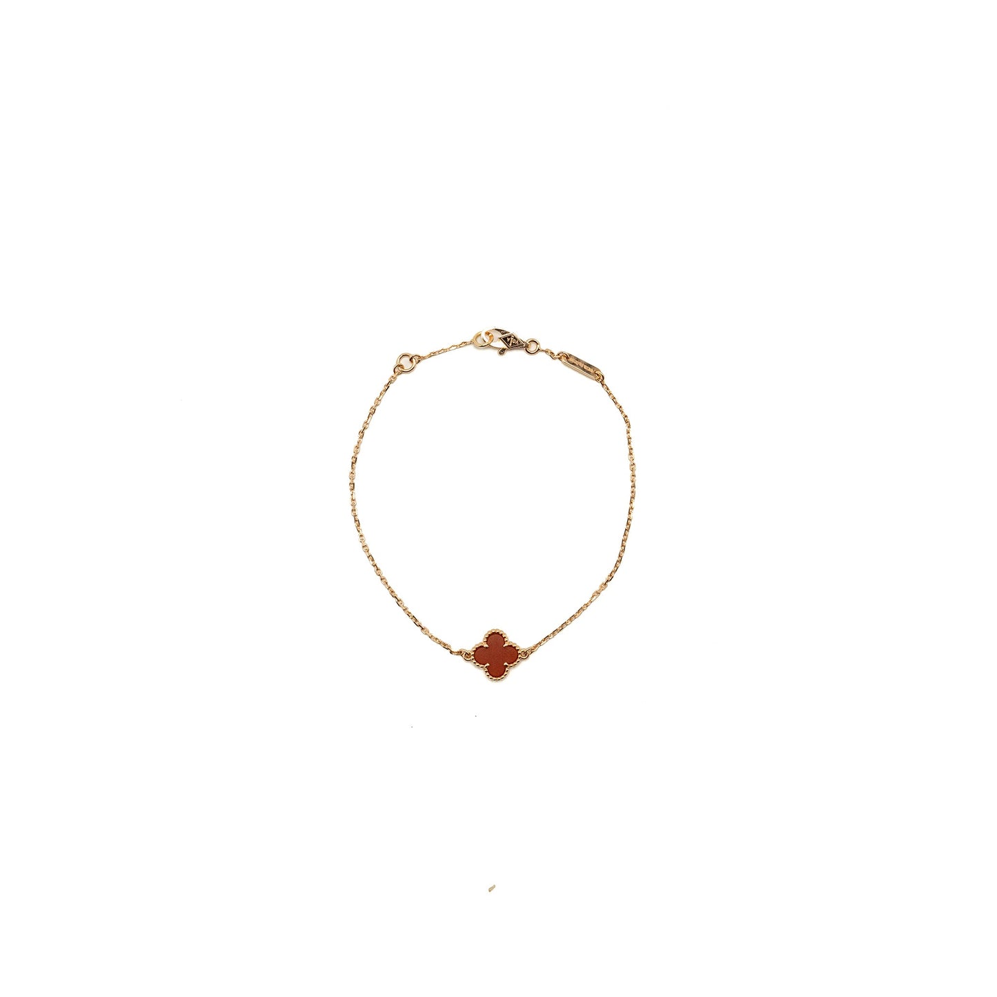 Van cleef & arpels sweet alhambra bracelet rose gold, carnelian
