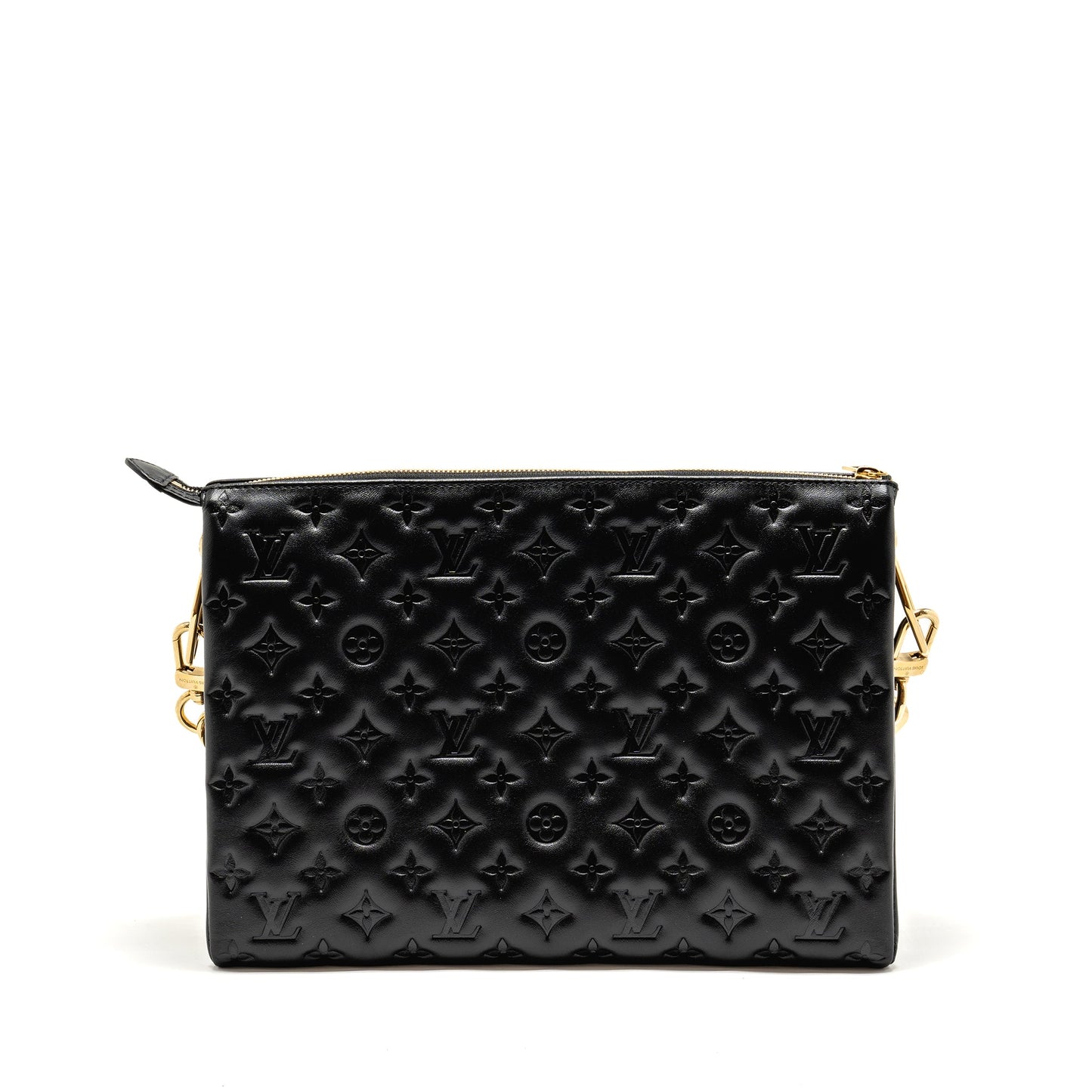 Louis Vuitton Coussin MM Monogram-embossed Puffy Lambskin Black GHW