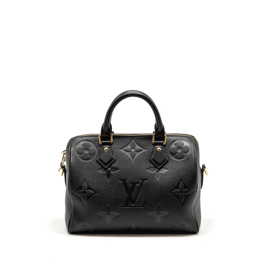 Louis Vuitton speedy Bandouliere 25 Monogram Empreinte Leather Black GHW