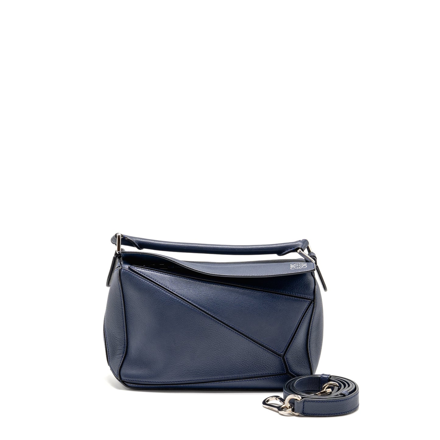 Loewe Small Puzzle Bag Calfskin Navy SHW