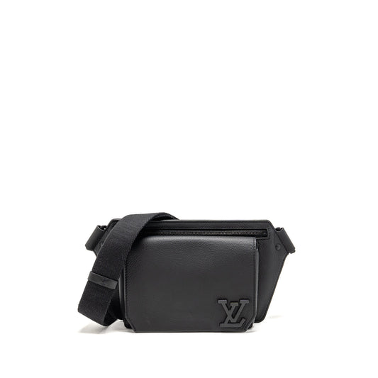Louis Vuitton Aerogram Takeoff Sling Black Grained Calfskin Black Hardware