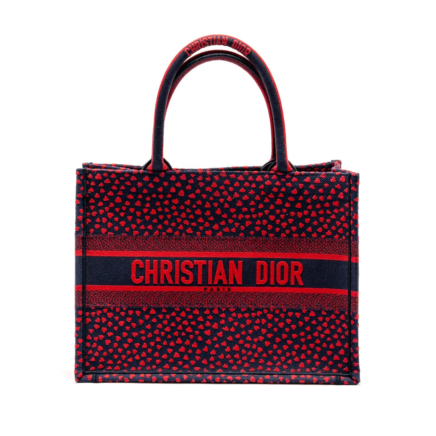 Dior Medium Dior book tote I love Paris canvas red / navy
