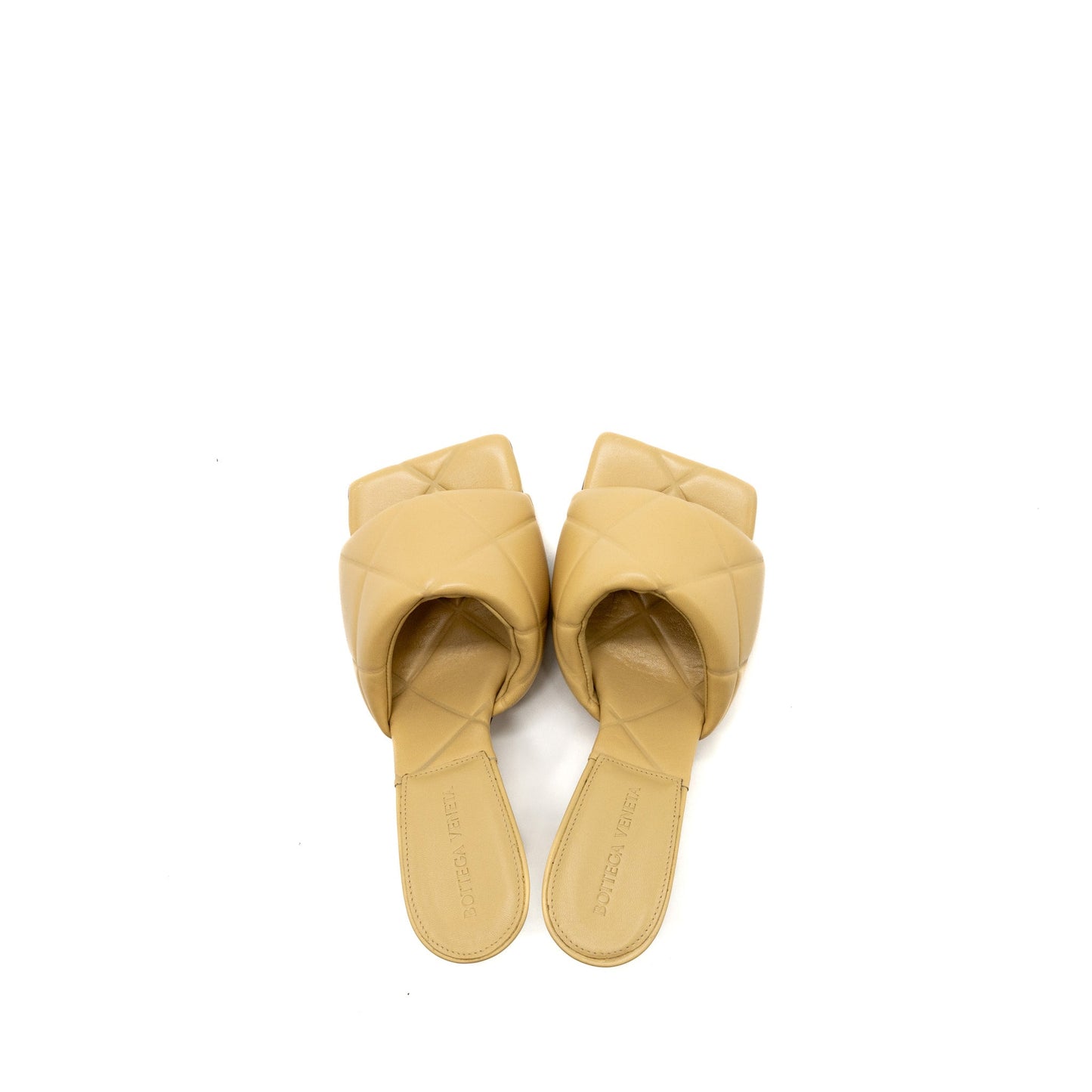 Bottega Veneta Size 37 Lido Sandal Heels Lambskin Beige