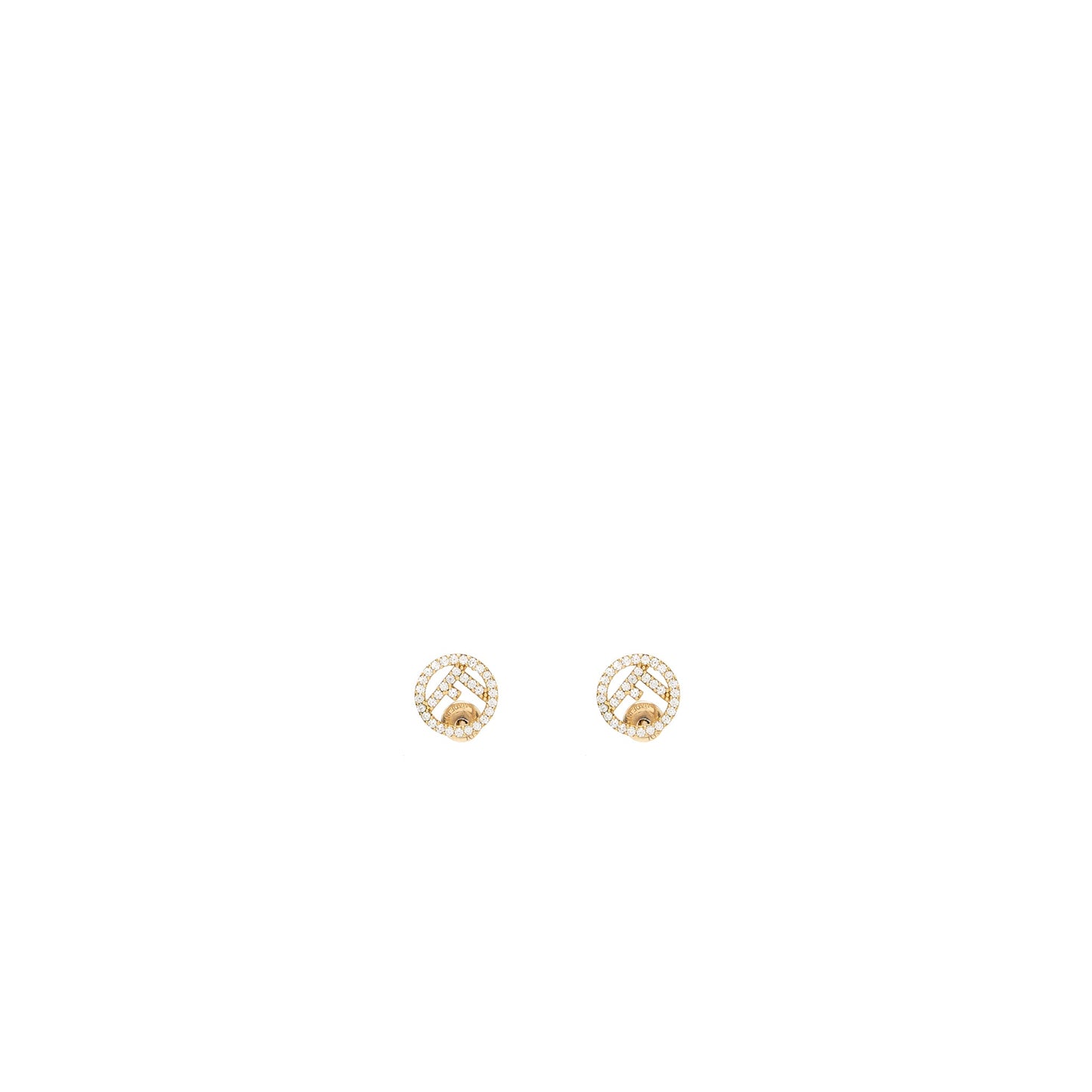 Fendi F is Fendi Earrings pink gold tone with crystal