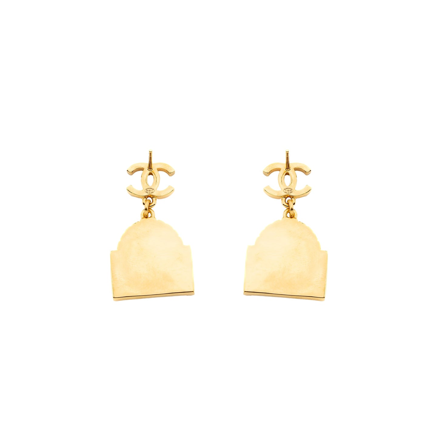 Chanel CC Logo Rue Cambo Drop Earring GHW