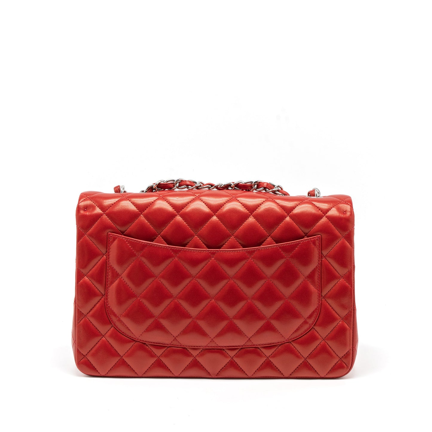 Chanel Jumbo Classic Single Flap Bag Lambskin Red SHW