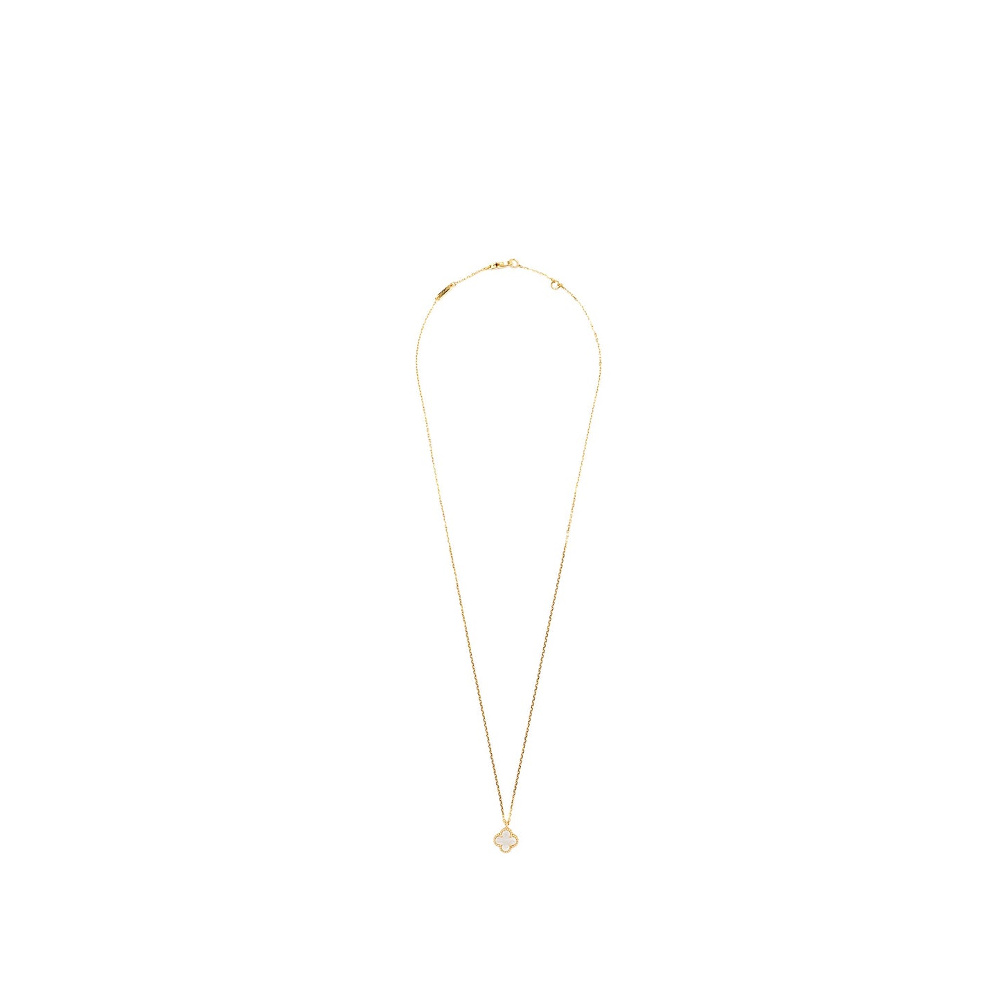 Van Cleef & Arpels Sweet Vintage Alhambra Necklace White Mother Of Pearl Yellow Gold