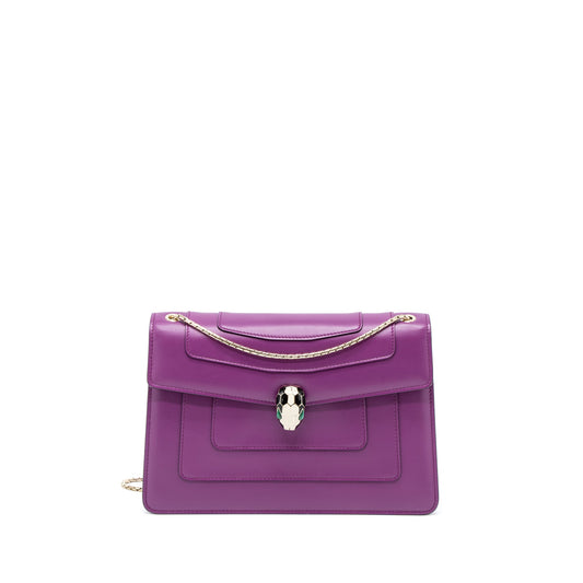 Bvlgari Serpenti Forever Shoulder Bag Calfskin Purple LGHW
