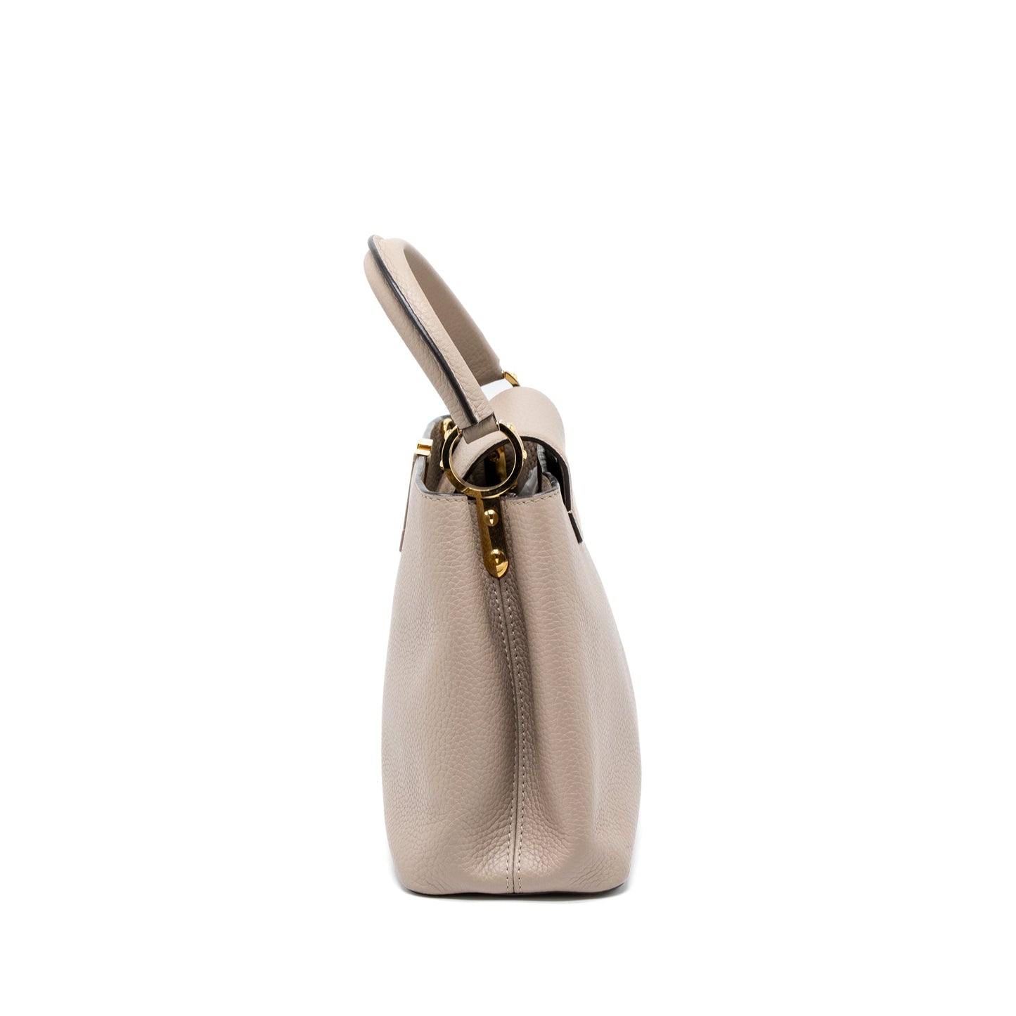 Louis Vuitton Capucines MM Taurillon Light Grey GHW