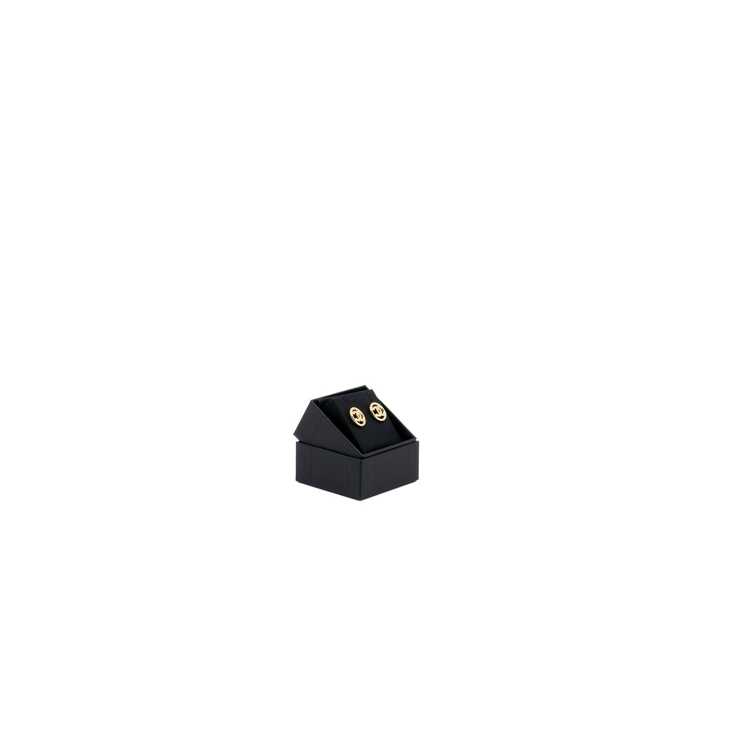 Chanel round CC Logo earrings GHW