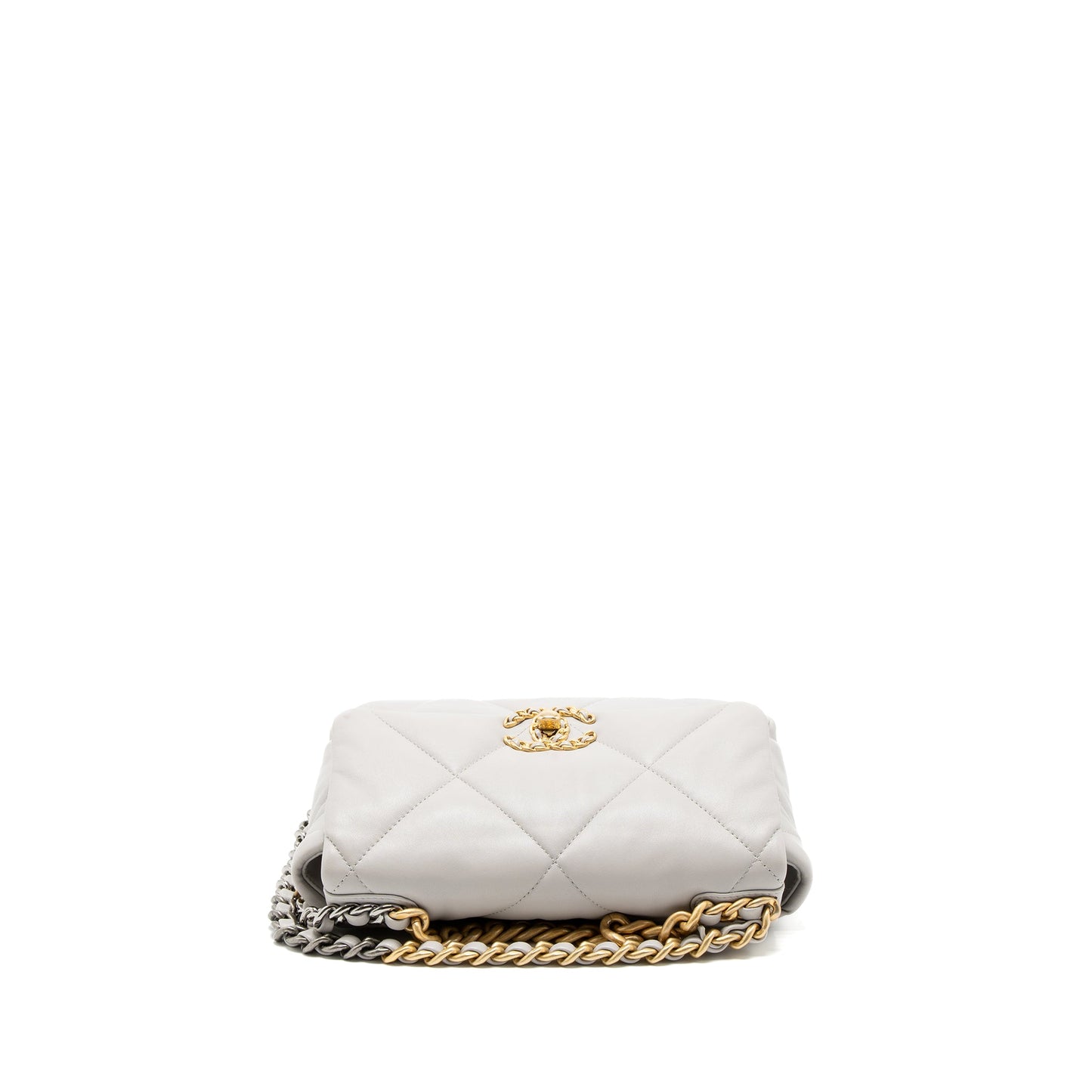 Chanel Small 19 Bag Lambskin Light Grey Multicolour Hardware (Microchip)