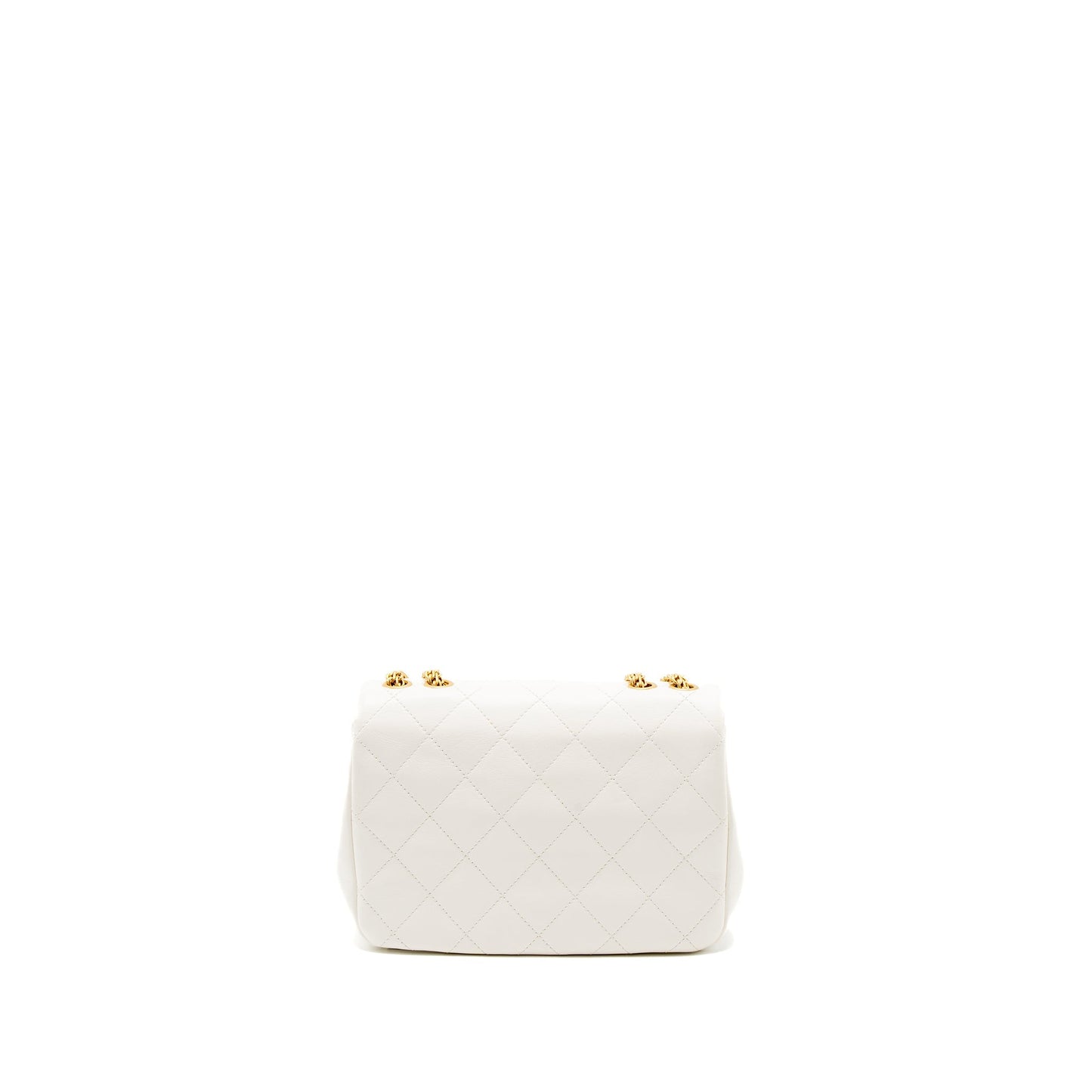 Chanel Flap Bag with Detailed CC Logo Calfskin White Brushed GHW