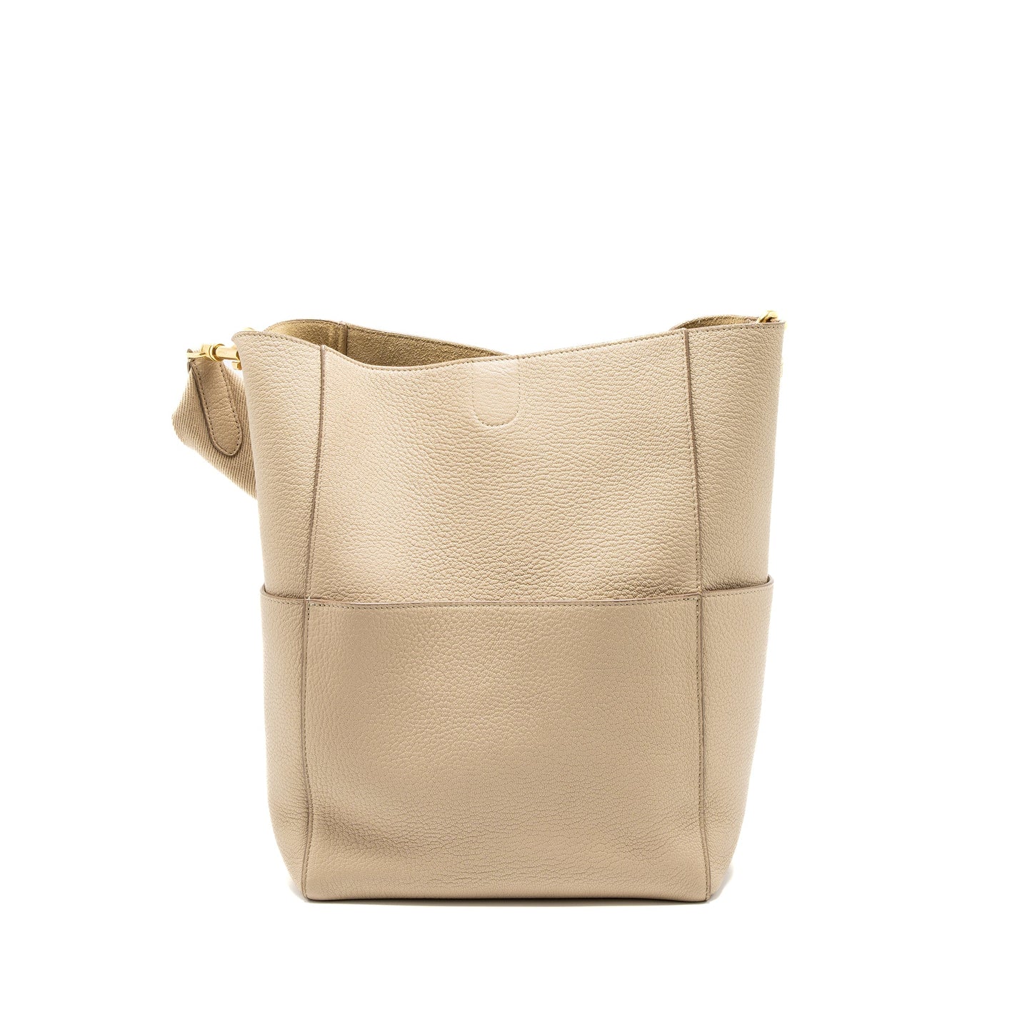 Celine Sangle Bucket Bag Calfskin Beige GHW