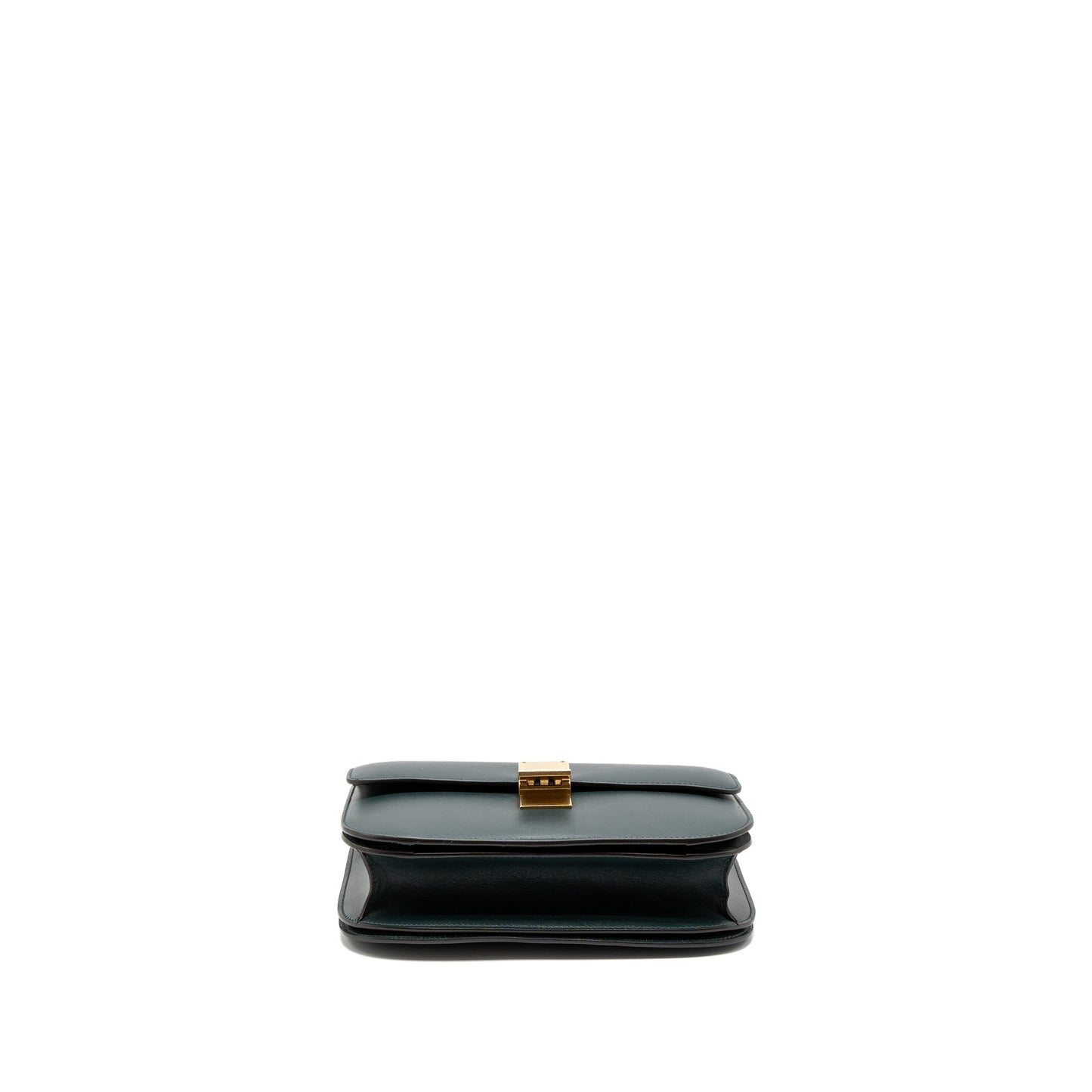 Celine Medium Classic Box Bag Calfskin Green Brushed GHW