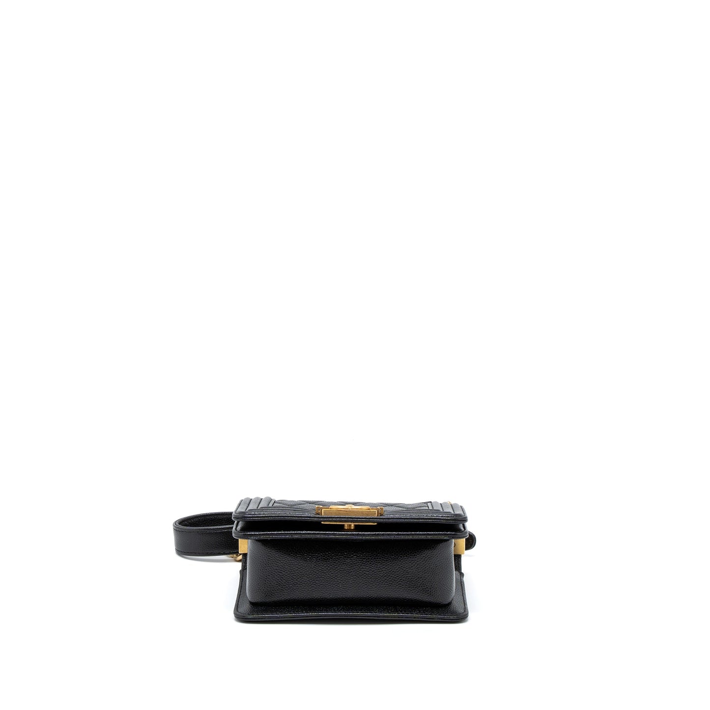 Chanel Super Mini Boy Bag Caviar Black Brushed GHW (Microchip)