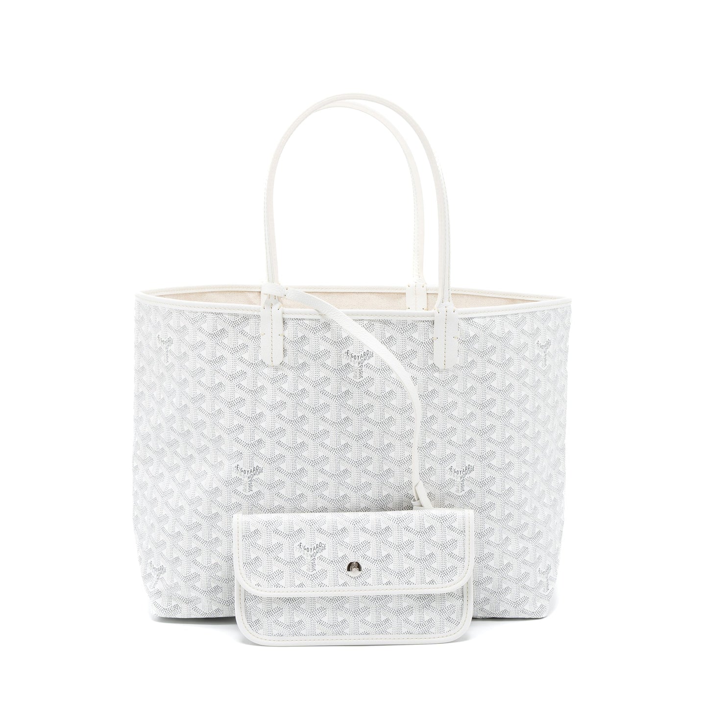 Goyard Saint Louis PM Bag Canvas/Calfskin White