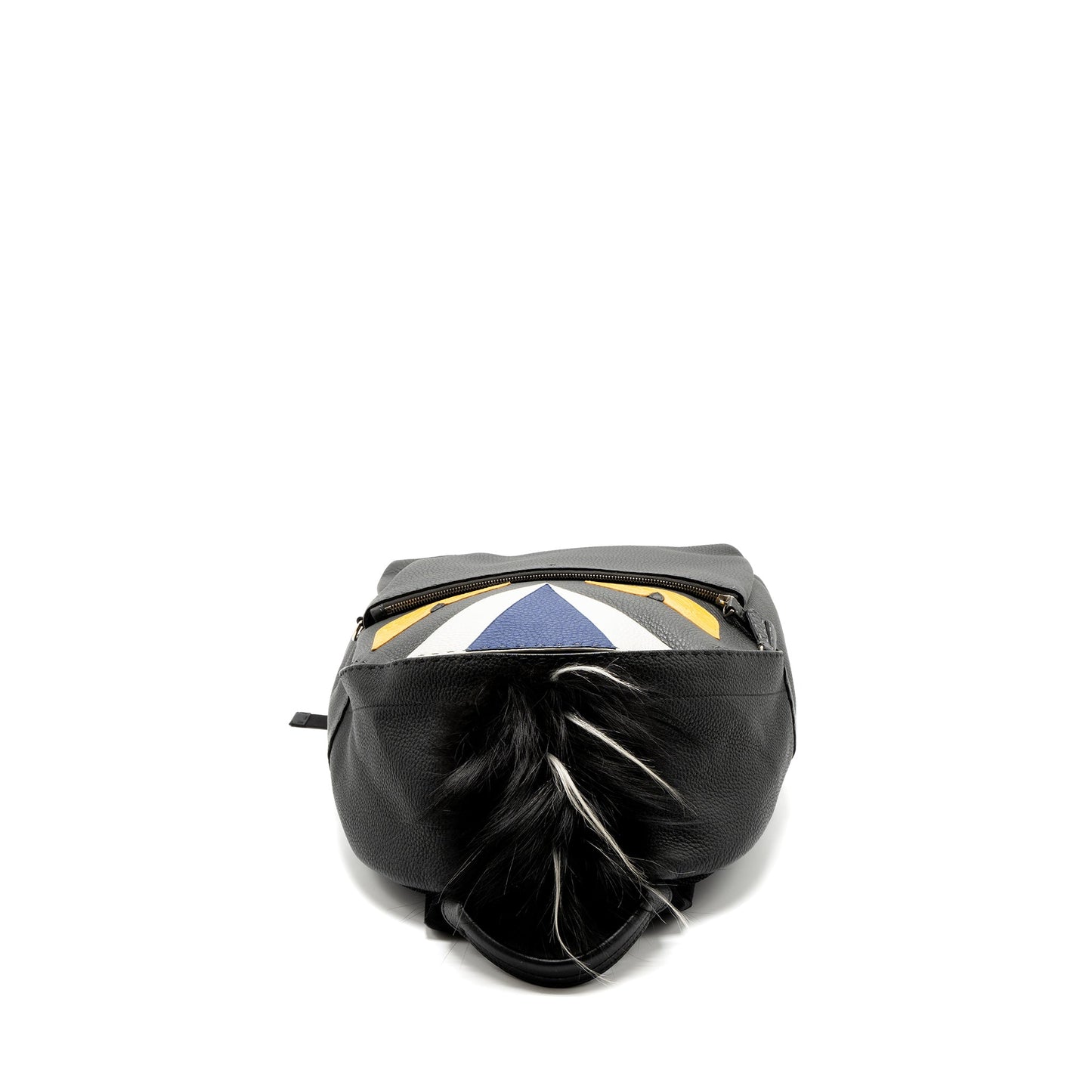 Fendi Large Backpack Calfskin/Fur/Crocodile Black/Multicolour SHW