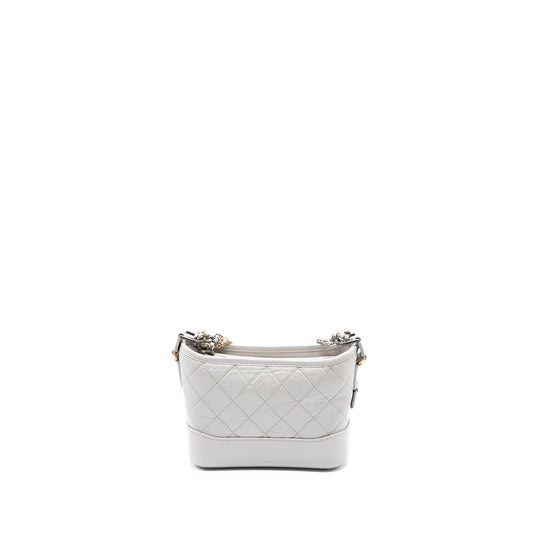 Chanel Small Gabrielle Hobo Bag Aged Calfskin Light Grey GHW