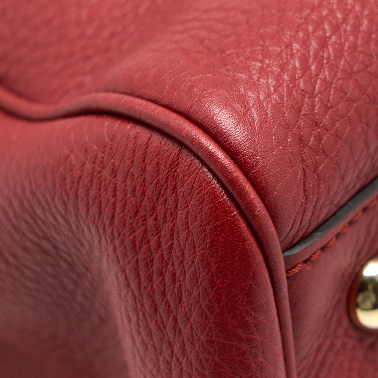 Gucci Crossbody Tote Bag Bamboo Handle Calfskin Red LGHW
