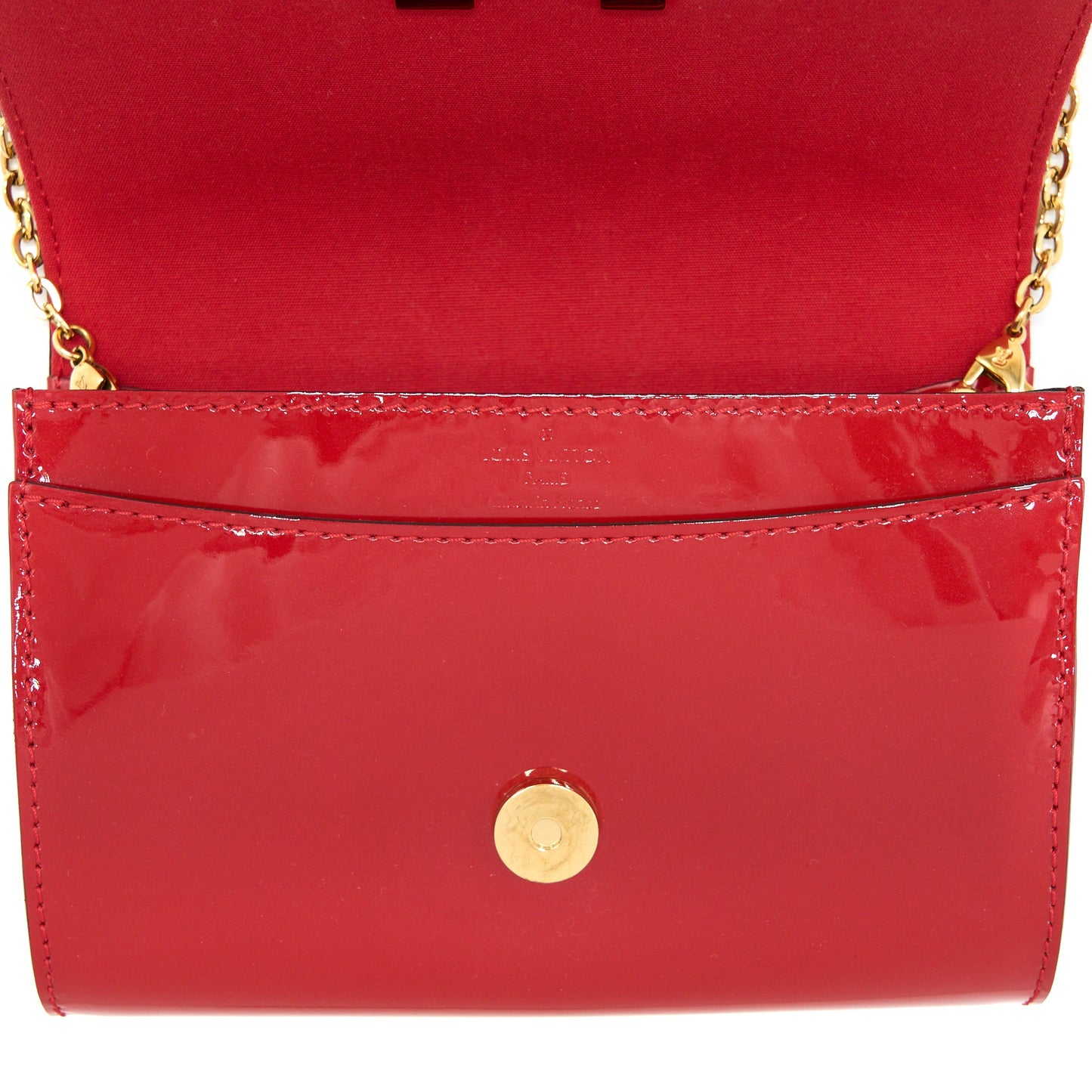 Louis Vuitton Louis Chain Bag Patent Red GHW