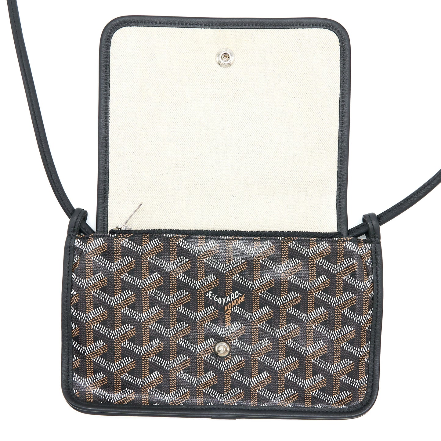Goyard Plumet Pocket Wallet Canvas Black SHW