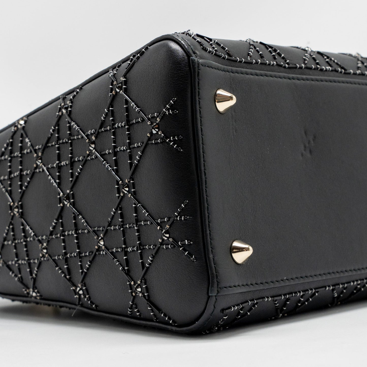 Dior Medium Lady Dior Embellished Cannage Limited Edition Calfskin Black LGHW