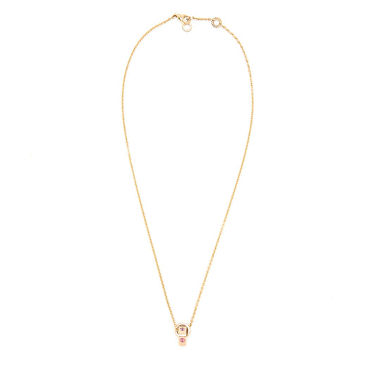 Bvlgari Necklace Inner Locking Ring Pendant Rose Gold Pink Diamonds