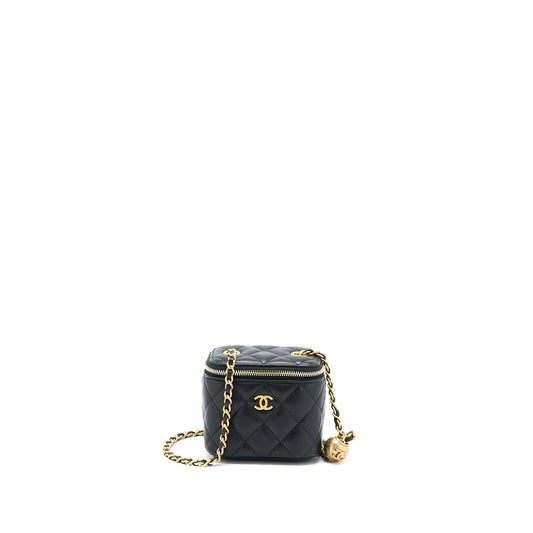 Chanel Pearl Crush Mini Vanity Lambskin Black GHW