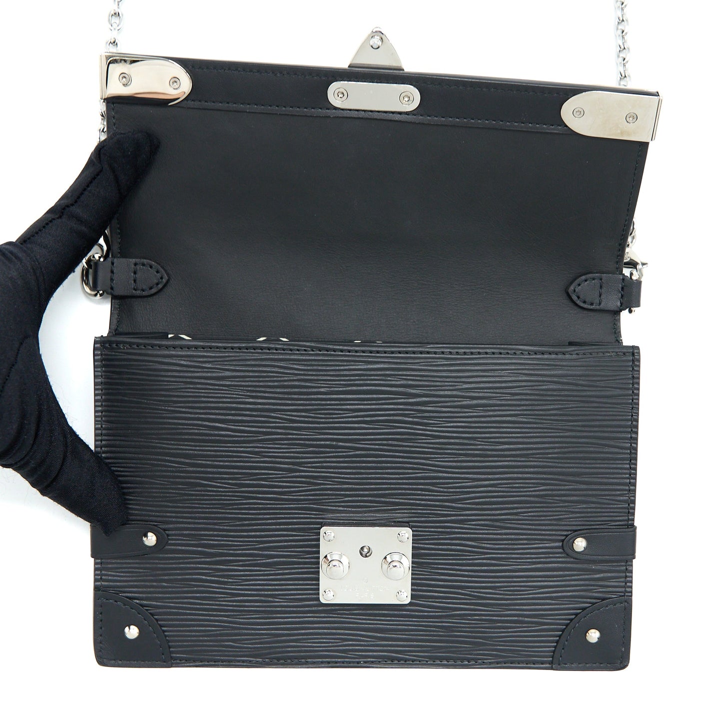 Louis Vuitton Trunk Chain Wallet Epi Black SHW