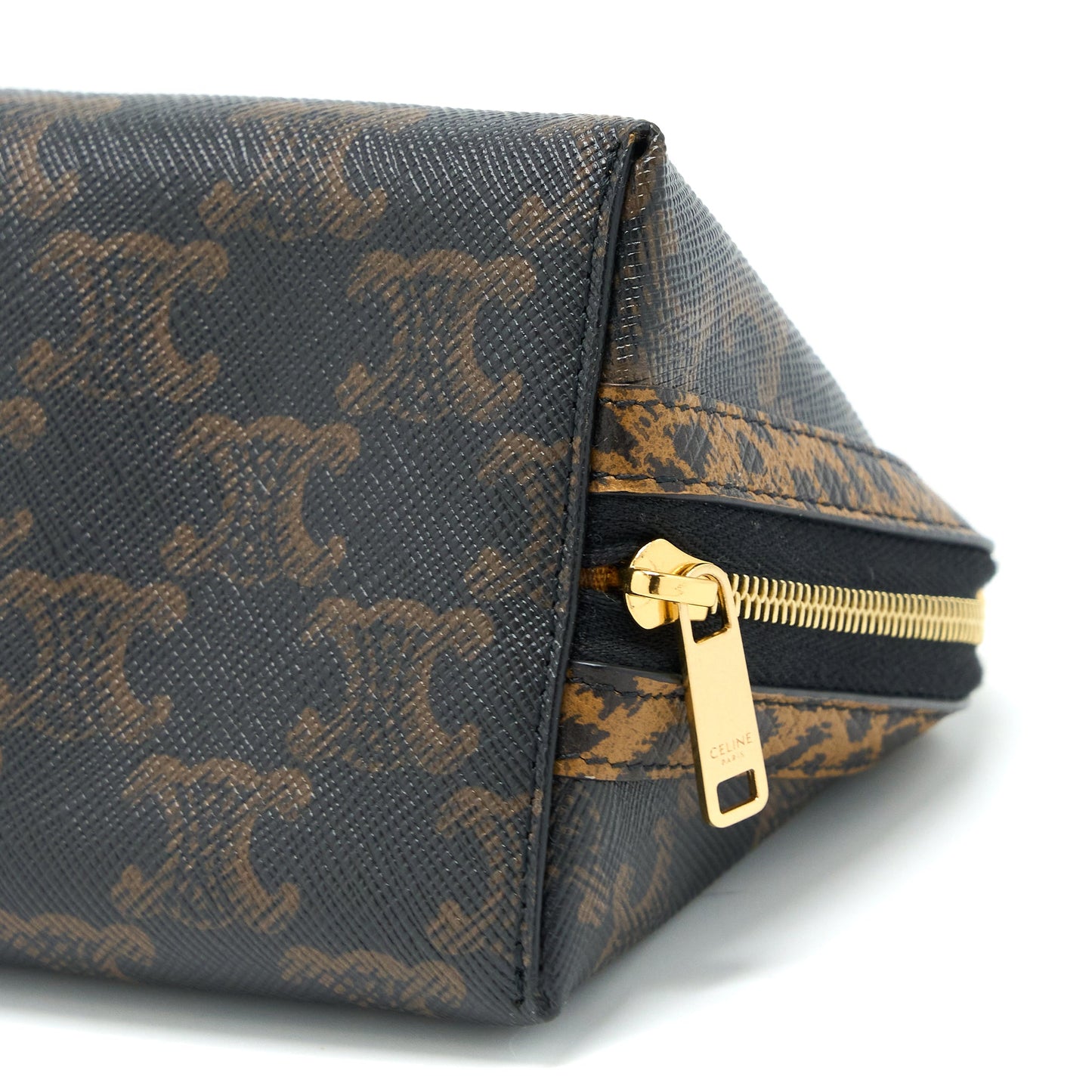 Celine Clutch With Chain Triomphe Canvas Limited Edge Print GHW